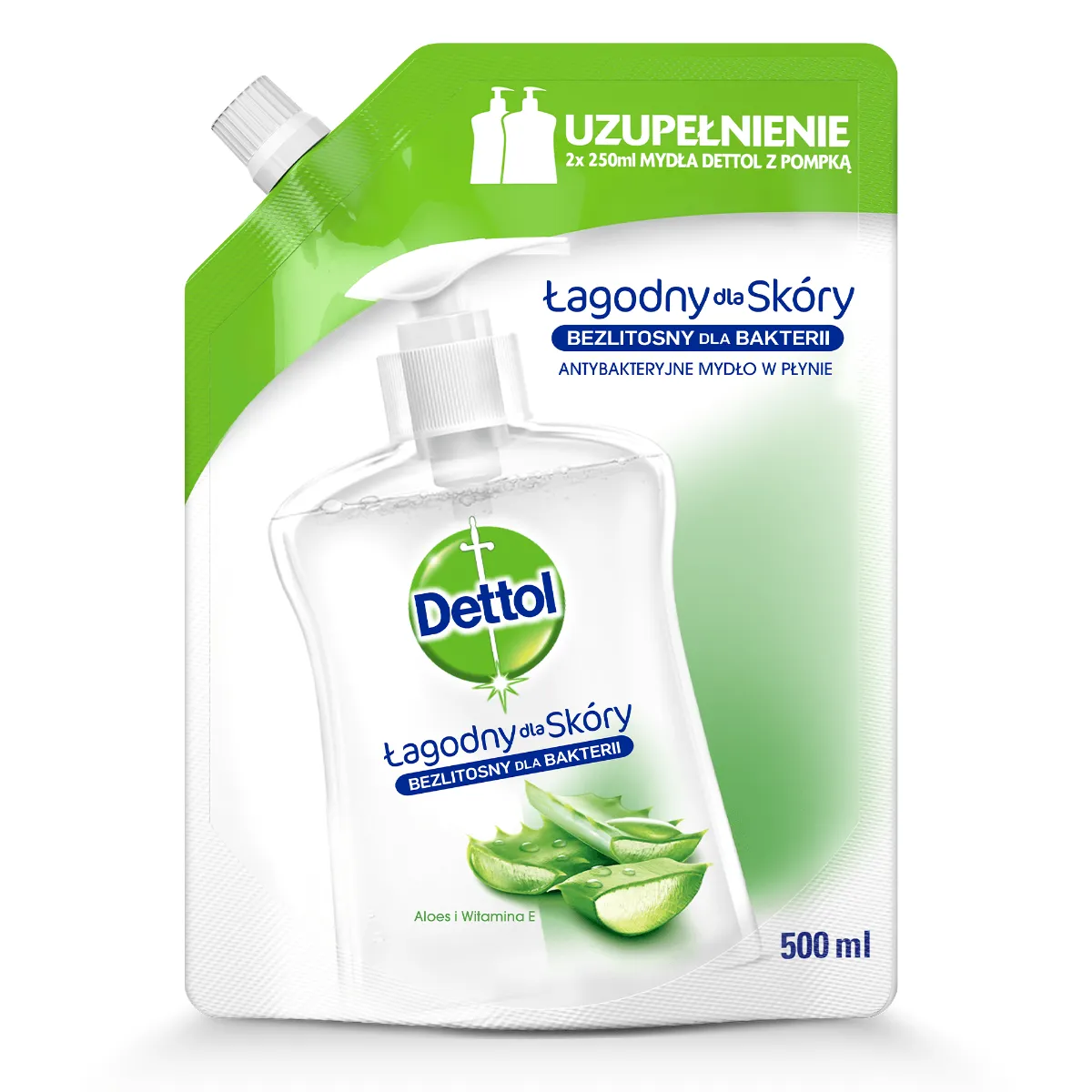 Dettol Delikatny Aloes zapas antybakteryjnego mydła w płynie, 250 ml 