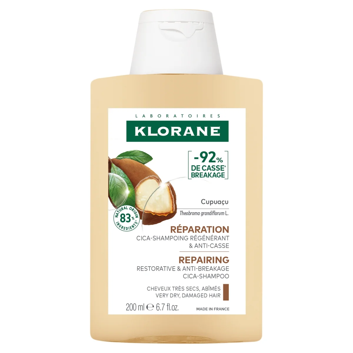 Klorane szampon regenerujący przeciw łamliwości z Cupuacu, 200 ml