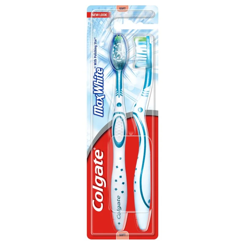 Colgate Max White szczoteczka do zębów miękka, 2 szt.