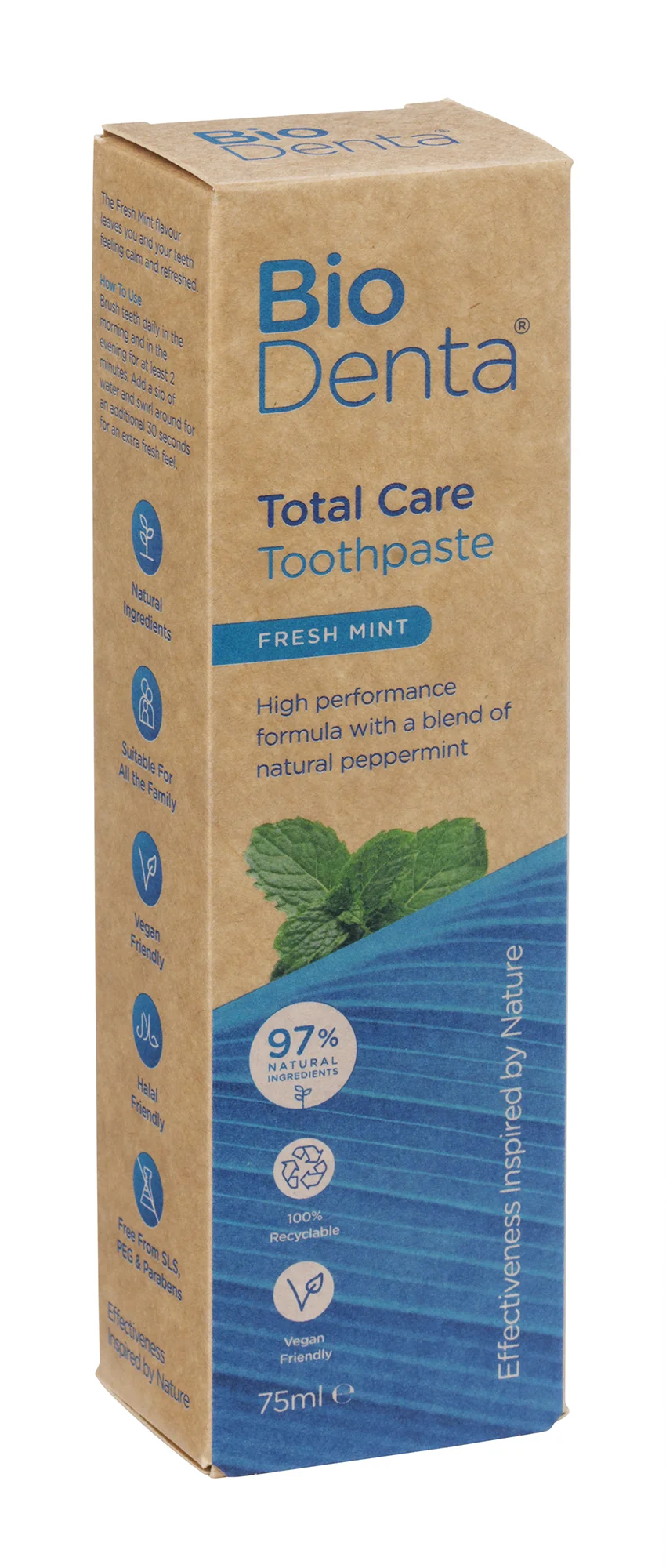 BioDenta pasta do kompleksowej pielęgnacji zębów o smaku świeżej mięty, 75 ml
