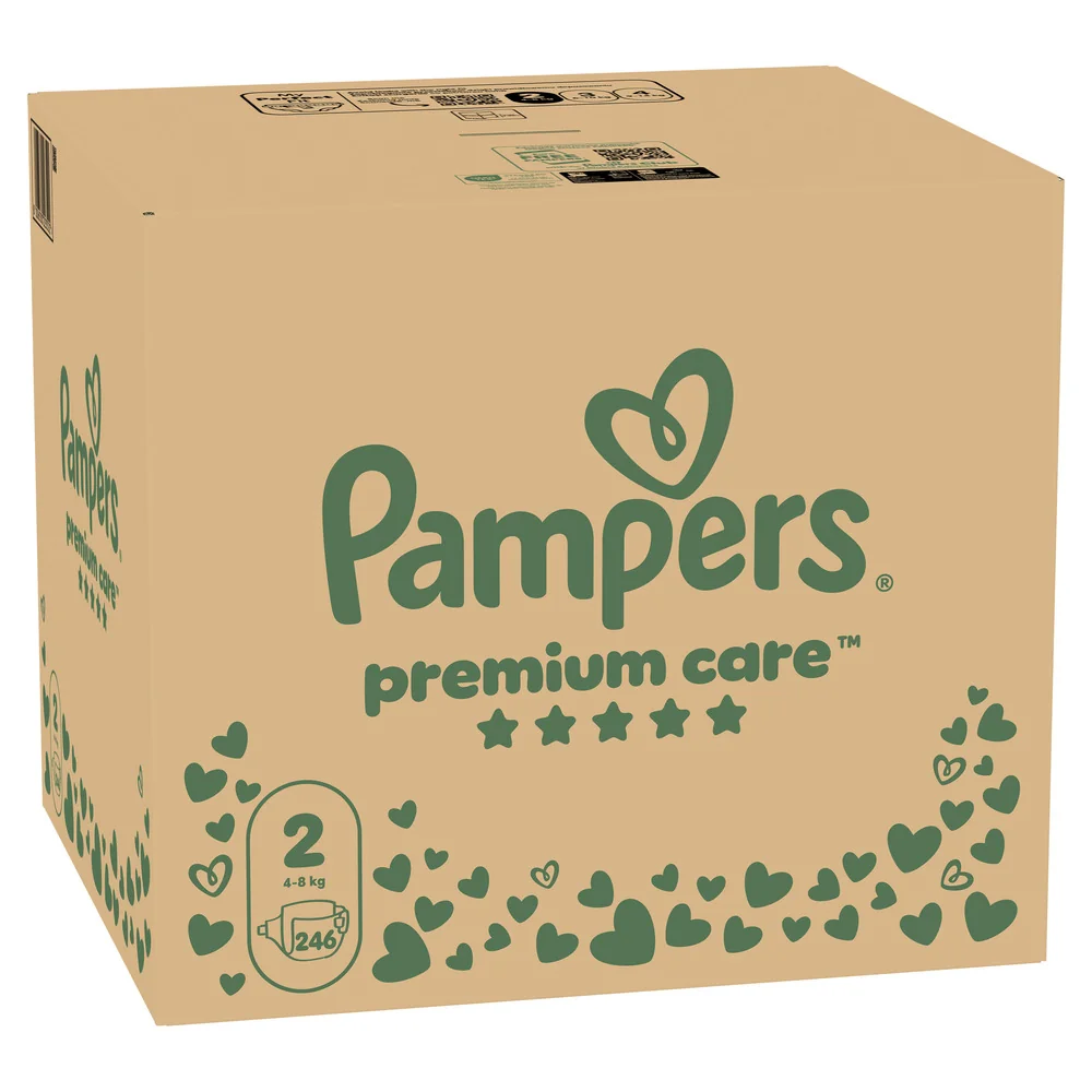 Pampers Premium Care 2 pieluchy, rozmiar 2, 4-8 kg, 246 sztuk