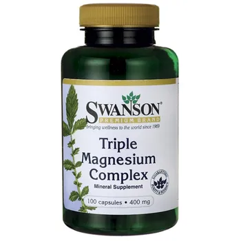 Swanson, Triple magnesium complex, 400 mg, suplement diety, 100 kapsułek 