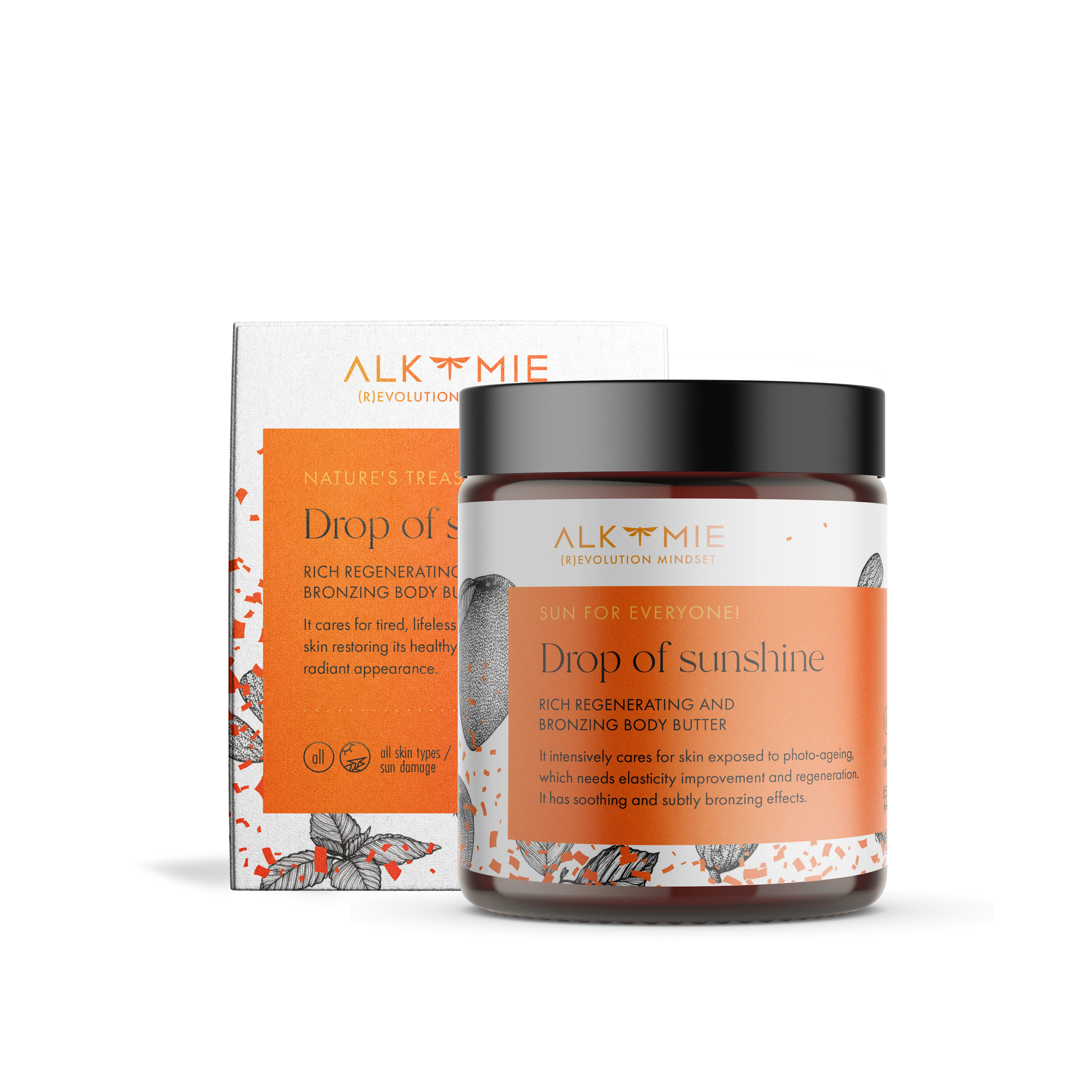 Alkmie Sun for everyone Drop of sunshine masło regenerująco-brązujące do ciała, 180 ml