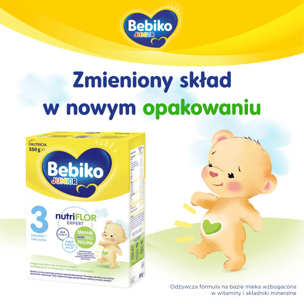 Bebiko Junior 3 odżywcza formuła na bazie mleka dla dzieci powyżej 1. roku życia, 550 g