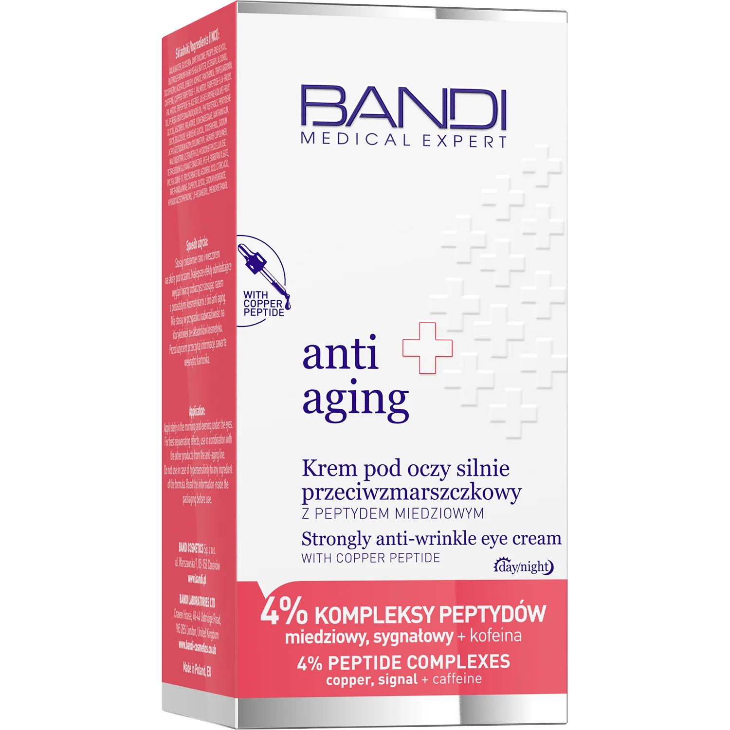 Bandi Anti Aging krem pod oczy silnie przeciwzmarszkowy z peptydem miedziowym, 30 ml