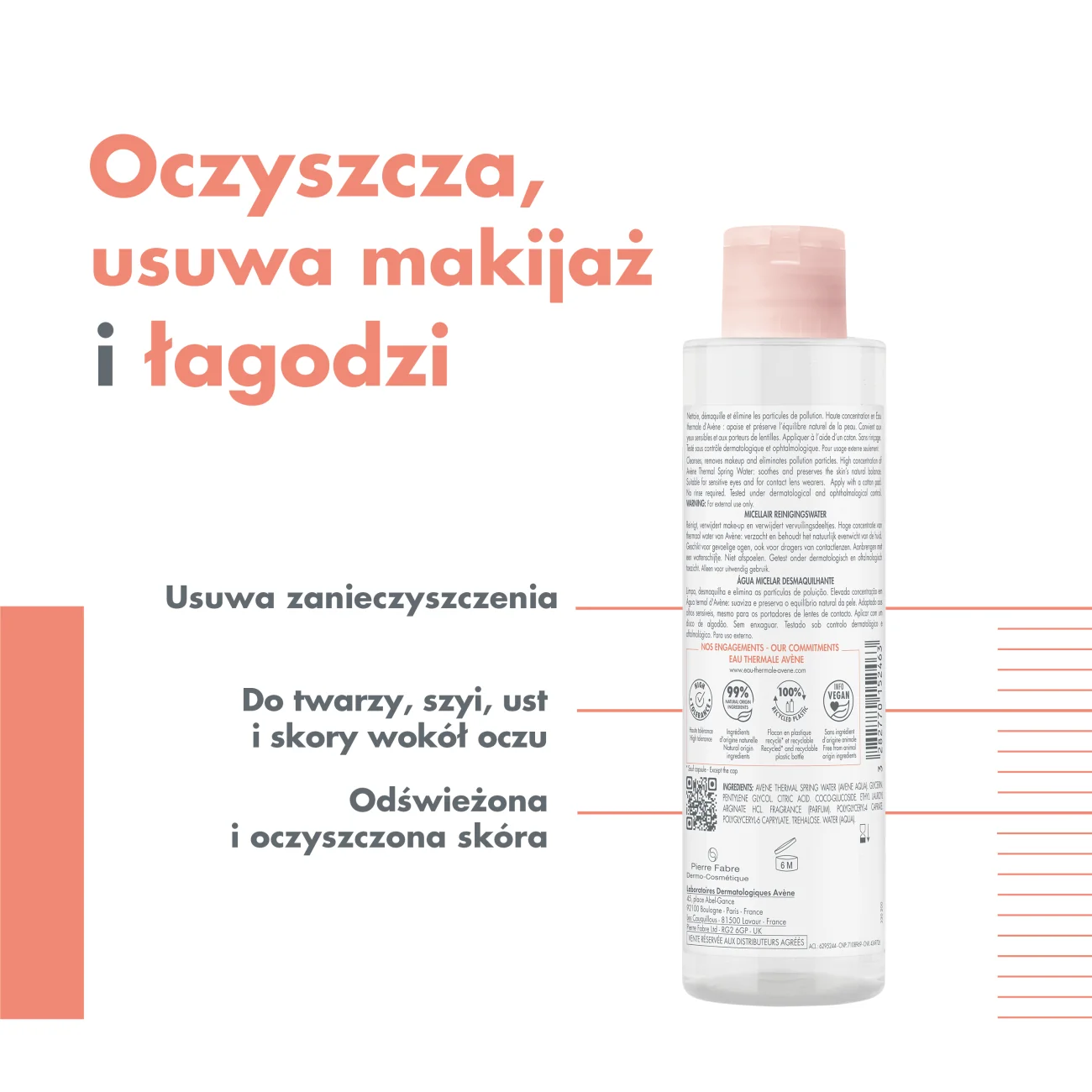 Avene woda micelarna do demakijażu, 200 ml