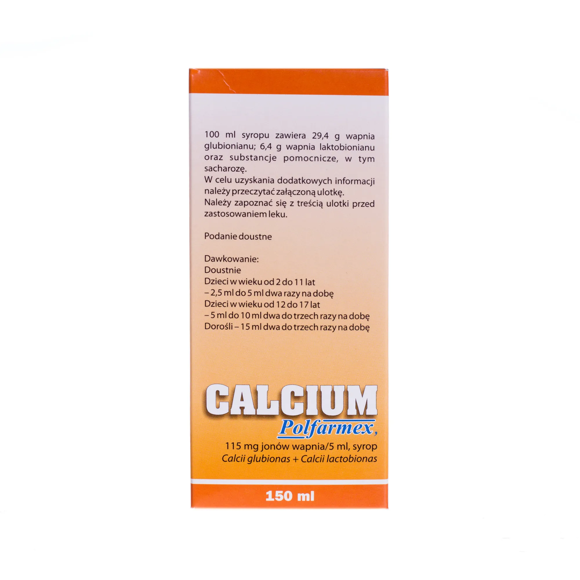 Calcium Polfarmex, smak pomarańczowy 150 ml 