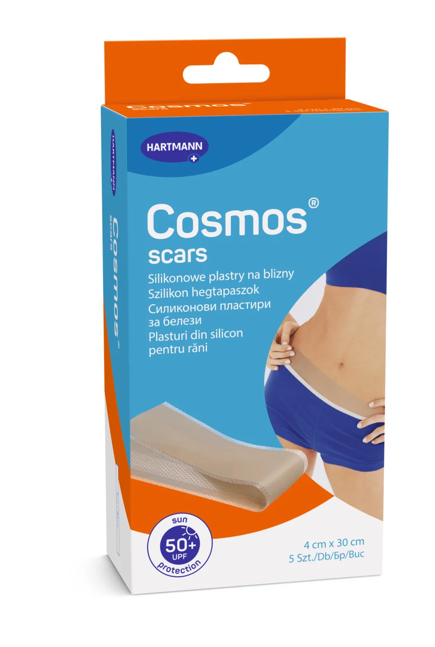 Hartmann Cosmos® Scar silikonowe plastry na blizny 4 x 30 cm, 5 sztuk