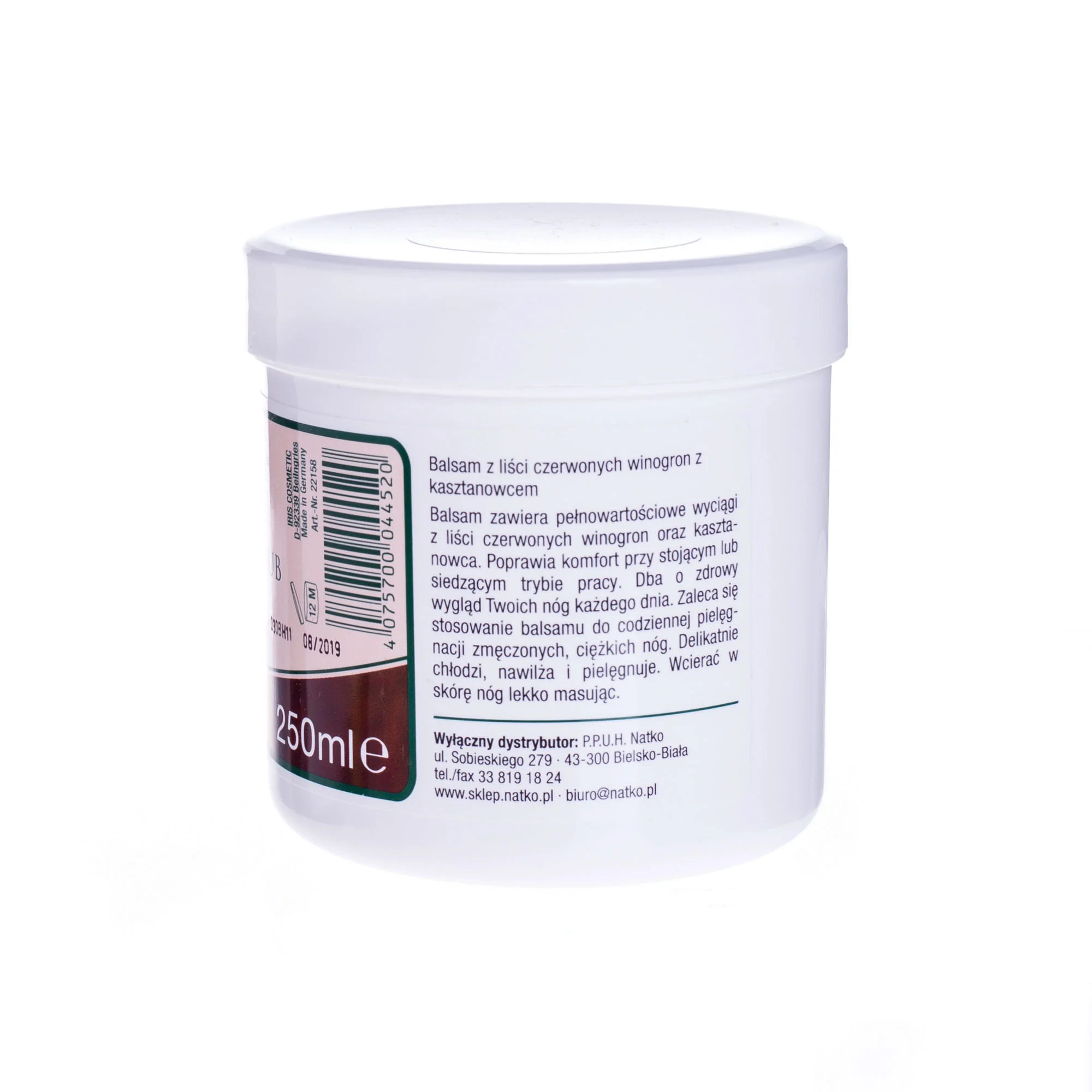 Krauterhof balsam z liści czerwonych winogron z kasztanowcem, 250 ml