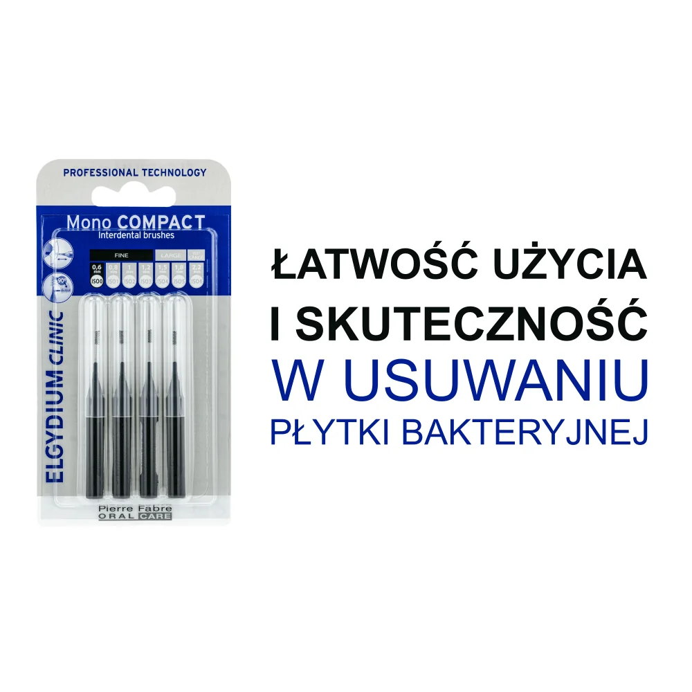 Elgydium Clinic Mono Compact czarna szczoteczka międzyzębowa, 4 sztuki