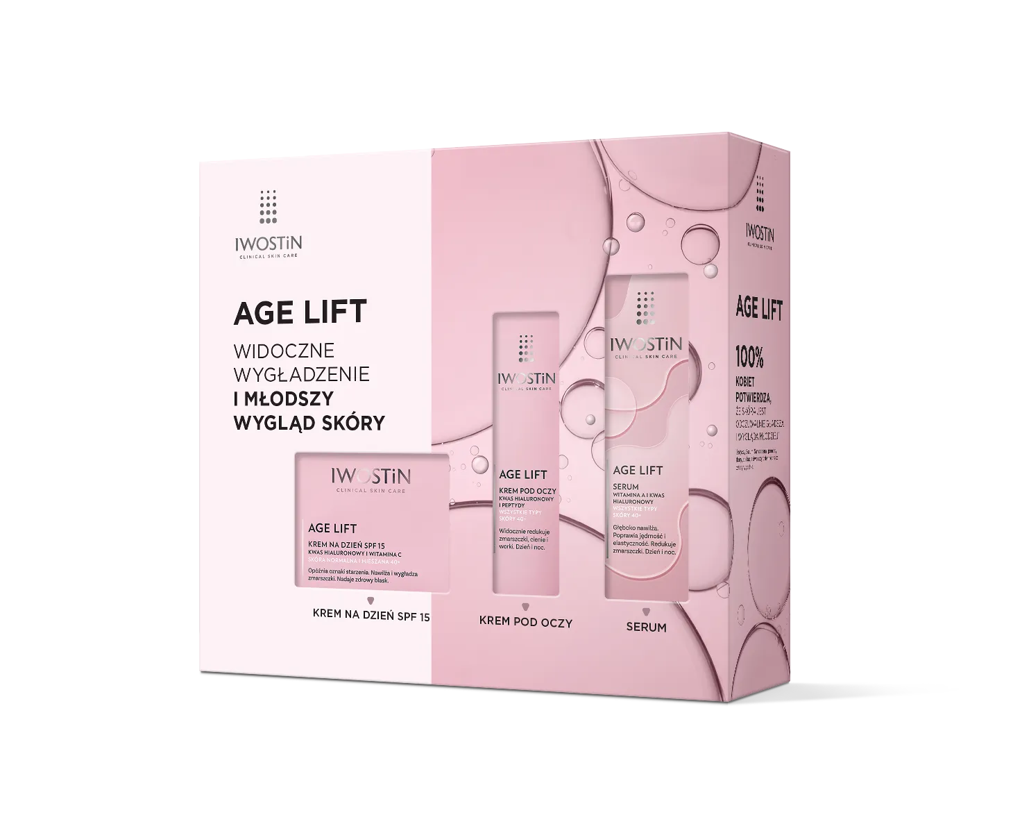 Iwostin Age Lift zestaw kosmetyków krem na dzień do skóry normalnej i mieszanej + serum + krem pod oczy, 50 ml + 30 ml + 15 ml