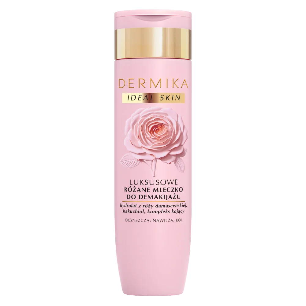 Dermika Ideal Skin luksusowe różane mleczko do demakijażu, 200 ml