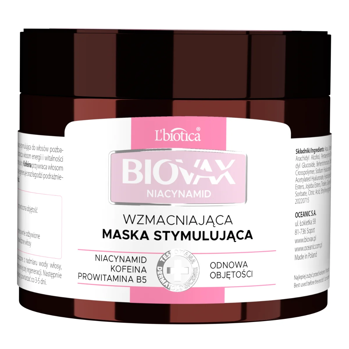 Biovax Niacynamid maska do włosów wmacniająca, 250 ml
