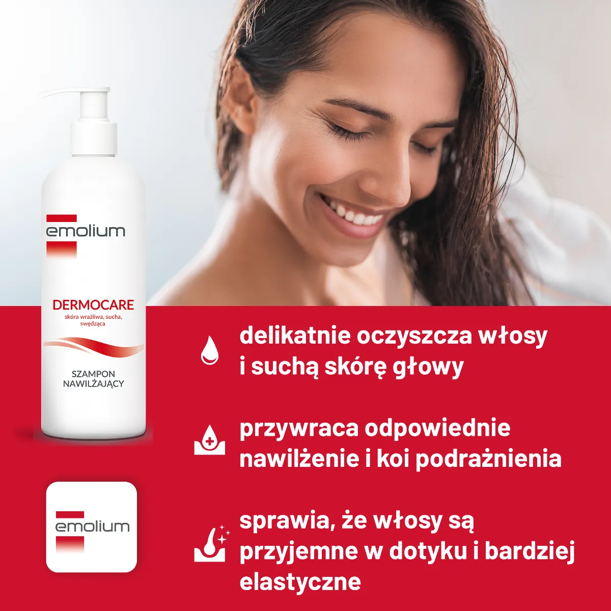 Emolium Dermocare, szampon nawilżający od 1 miesiąca, 400 ml 