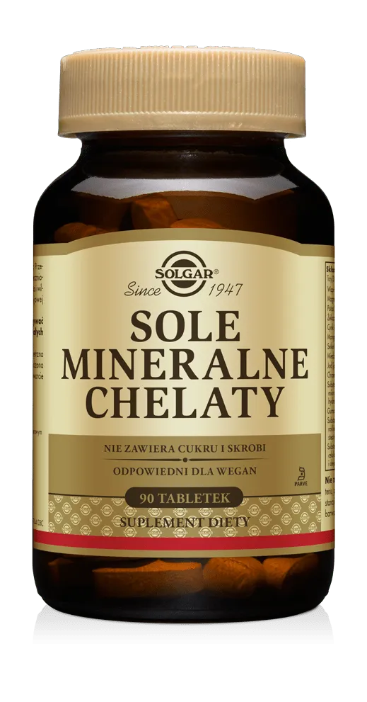 Solgar Sole Mineralne Chelaty, suplement diety, 90 tabletek