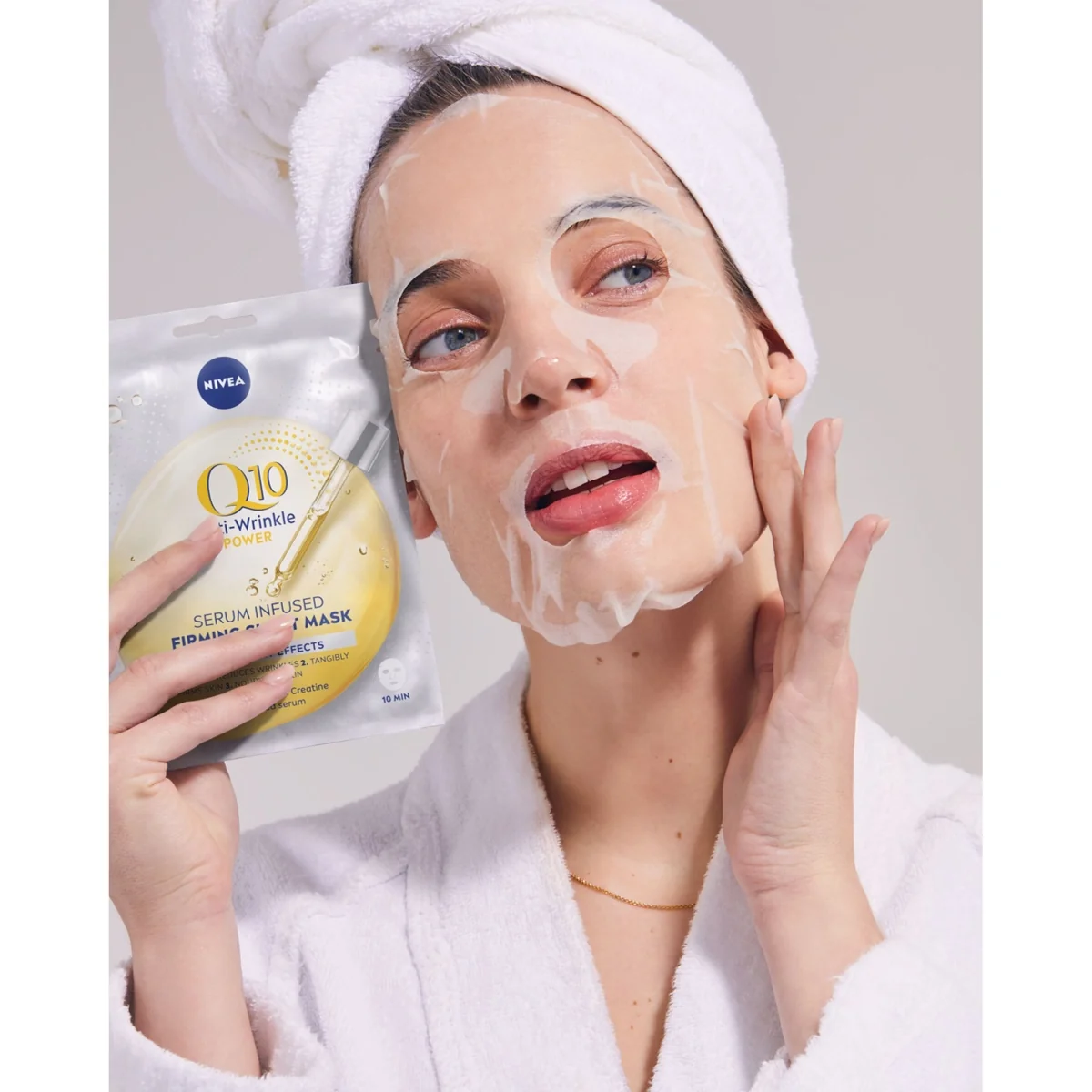 Nivea Q10 maska w płachcie z serum przeciwzmarszczkowym, 1 sztuka