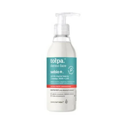 Tołpa Dermo Face Sebio żel do mycia twarzy AHA + LHA, 195 ml