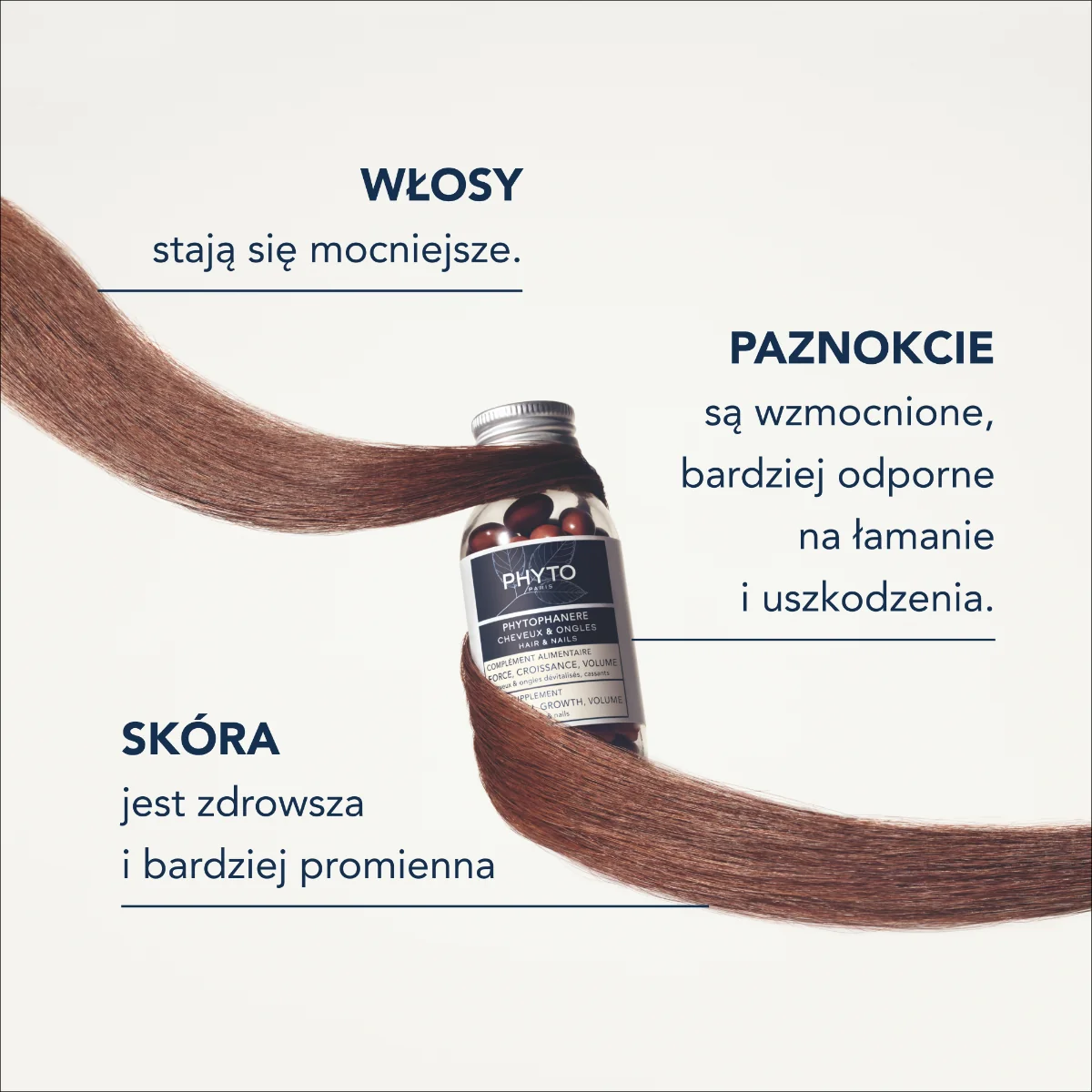 Phytophanere kapsułki wzmacniające włosy i paznokcie suplement diety, 120 sztuk