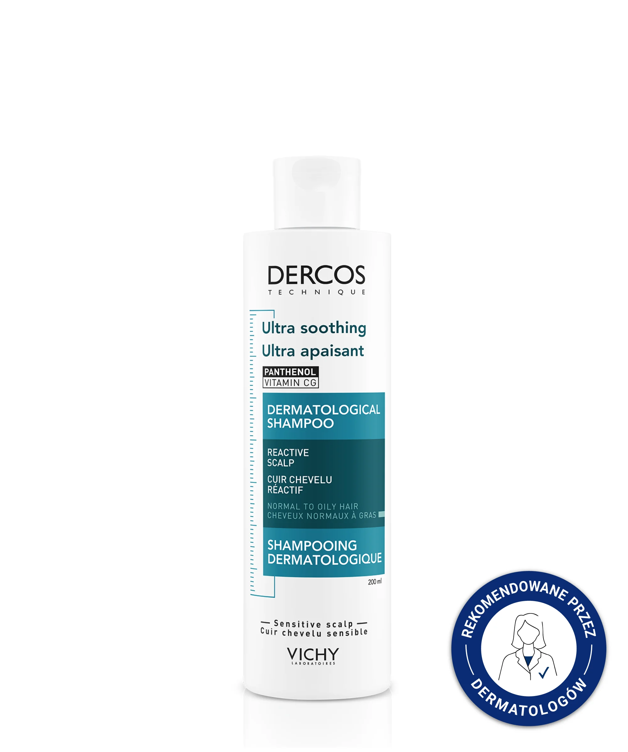 Vichy Dercos szampon ultrakojący do włosów tłustych, 200 ml