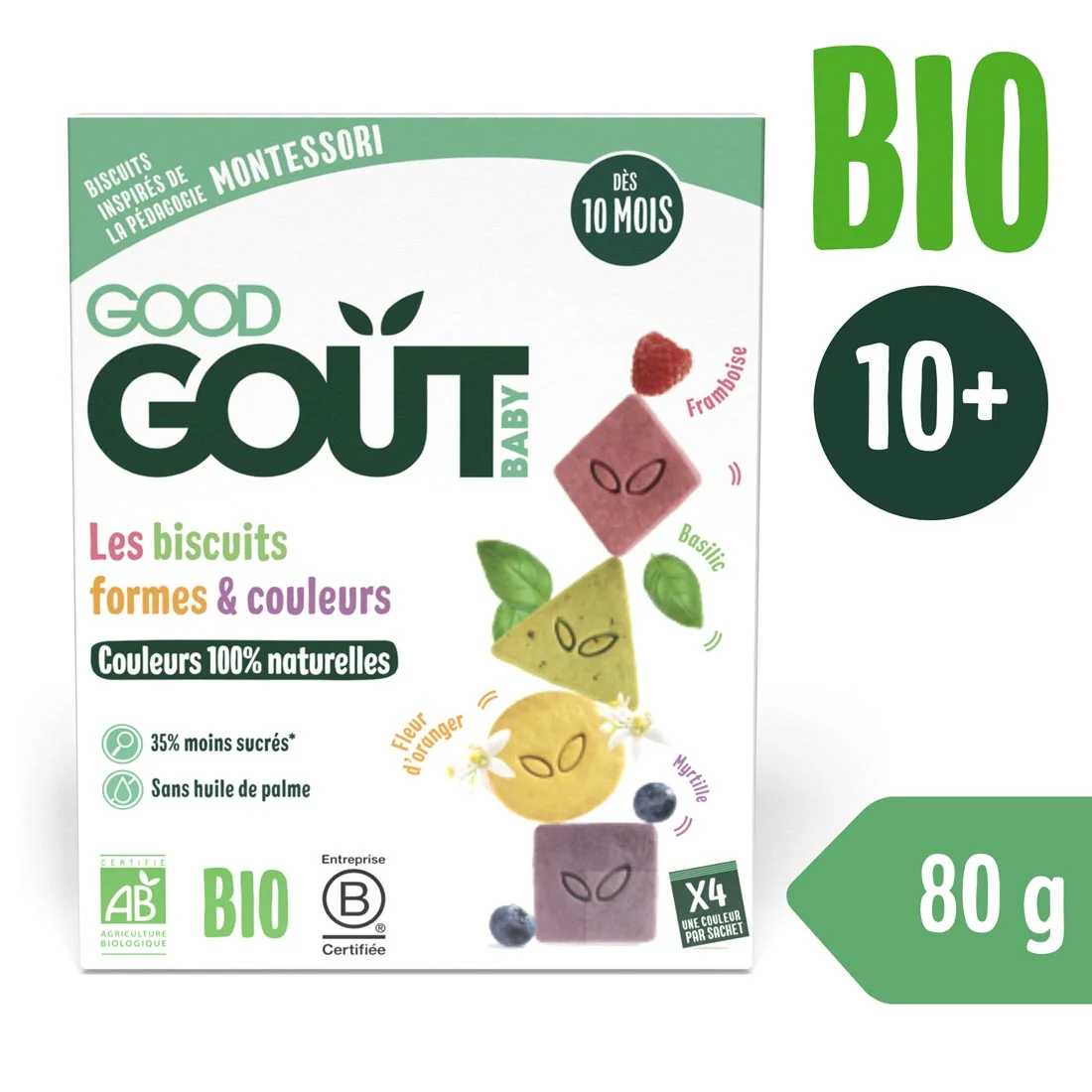 Good Gout BIO herbatniki kolory i kształty, 80 g