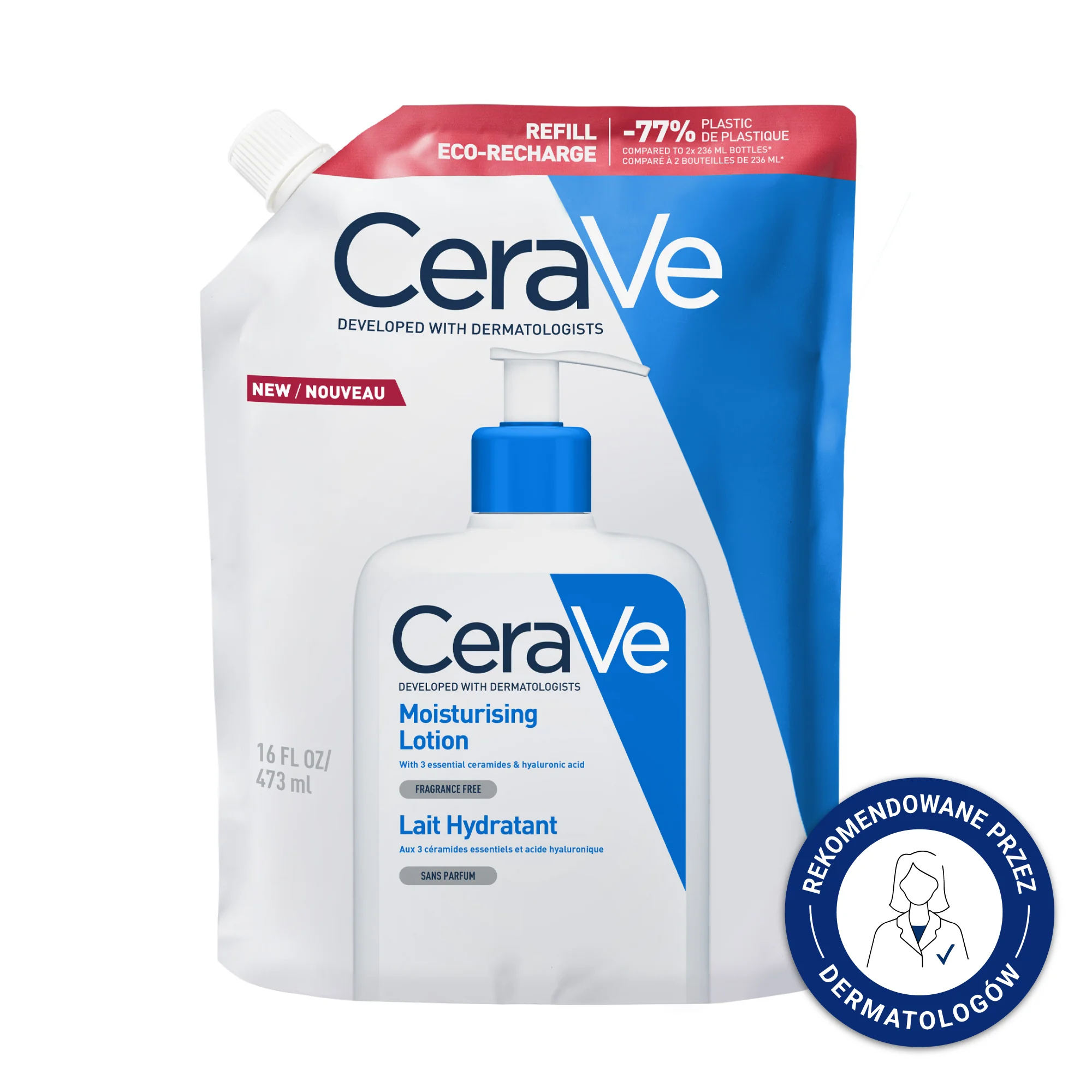 CeraVe nawilżająca emulsja do twarzy i ciała, refill, 473 ml
