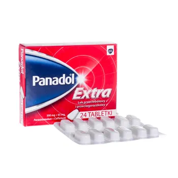 Panadol extra, ( Paracetamolum 500 mg + Coffeinum 65 mg ) 24 tabletki 
