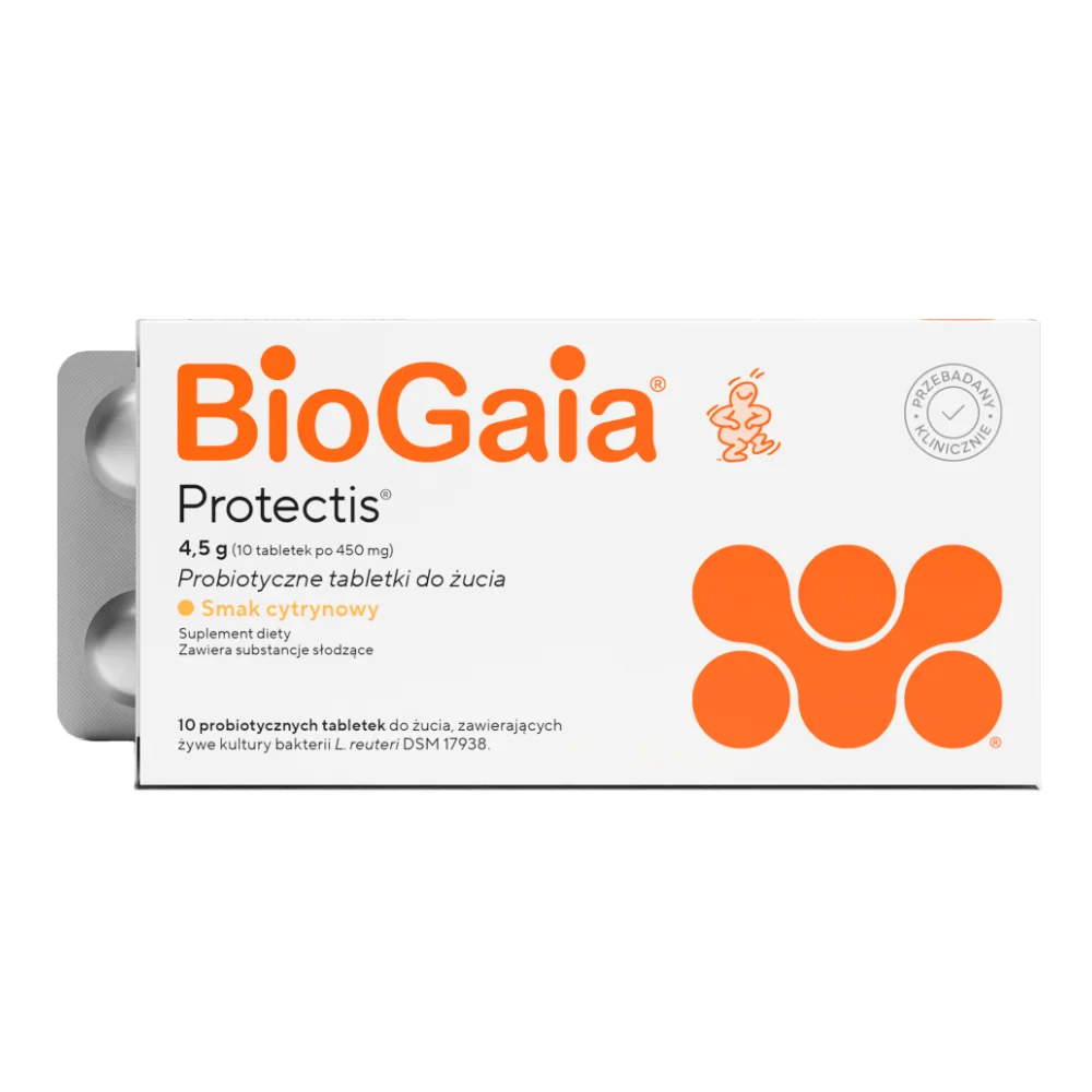 BioGaia ProTectis suplement diety w postaci probiotycznych tabletek do żucia, 10 szt.