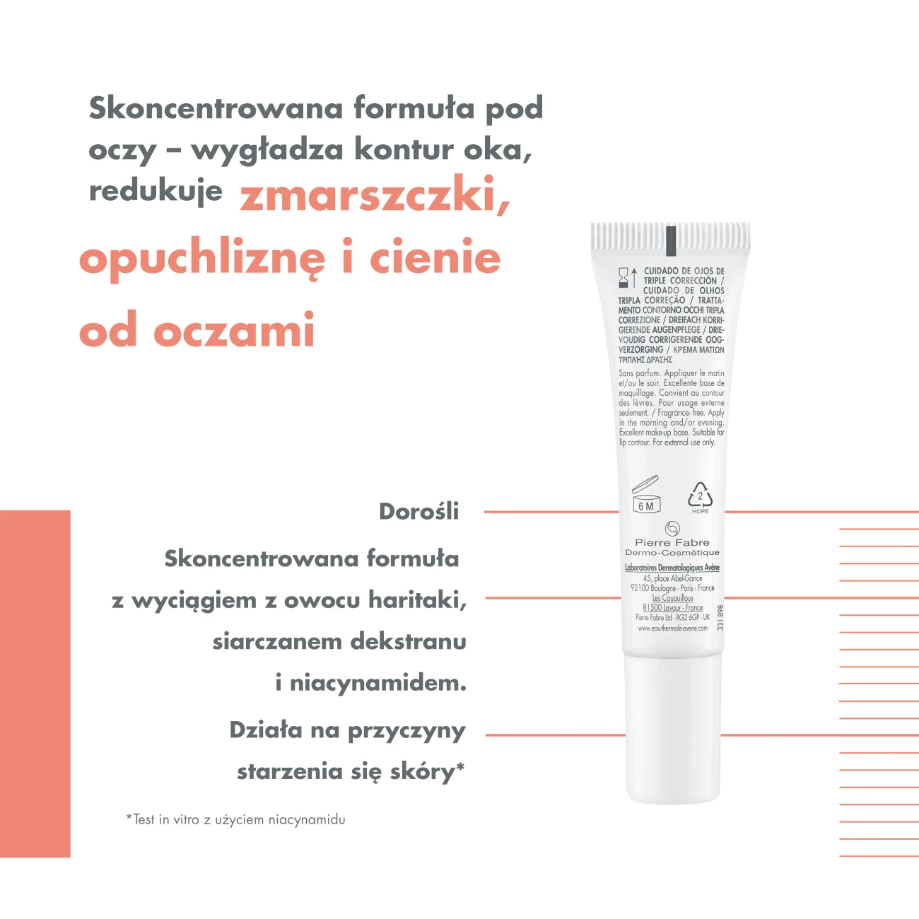 AVENE Hyaluron Activ B3 krem pod oczy, 15ml
