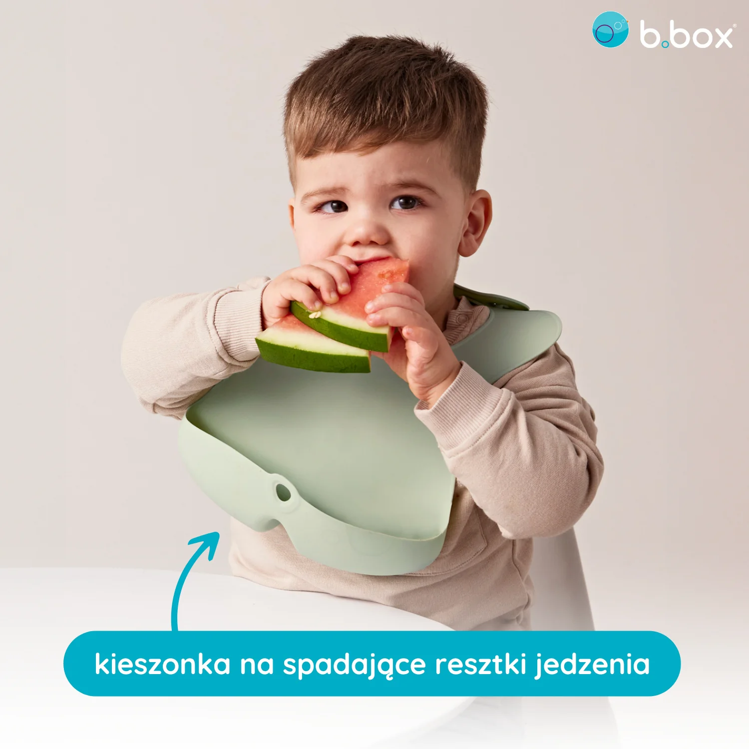 B.box śliniak z otwartą kieszonką szałwiowy, 1 szt.