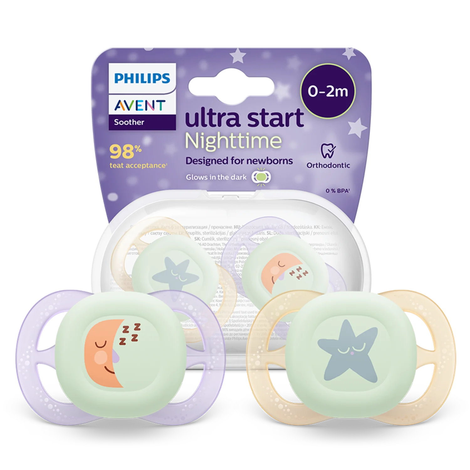 Scf075 Philips Avent Ultra Start SCF075/07 smoczek świecący w ciemności, 2 szt ...