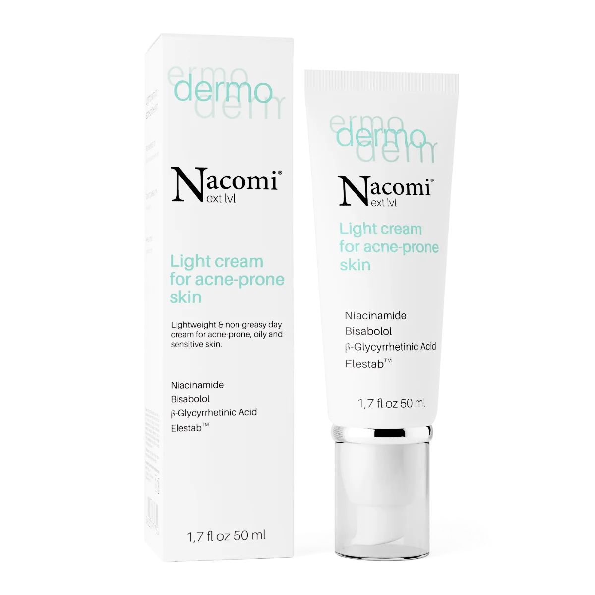 Nacomi Next Level Dermo lekki krem do cery trądzikowej, 50 ml