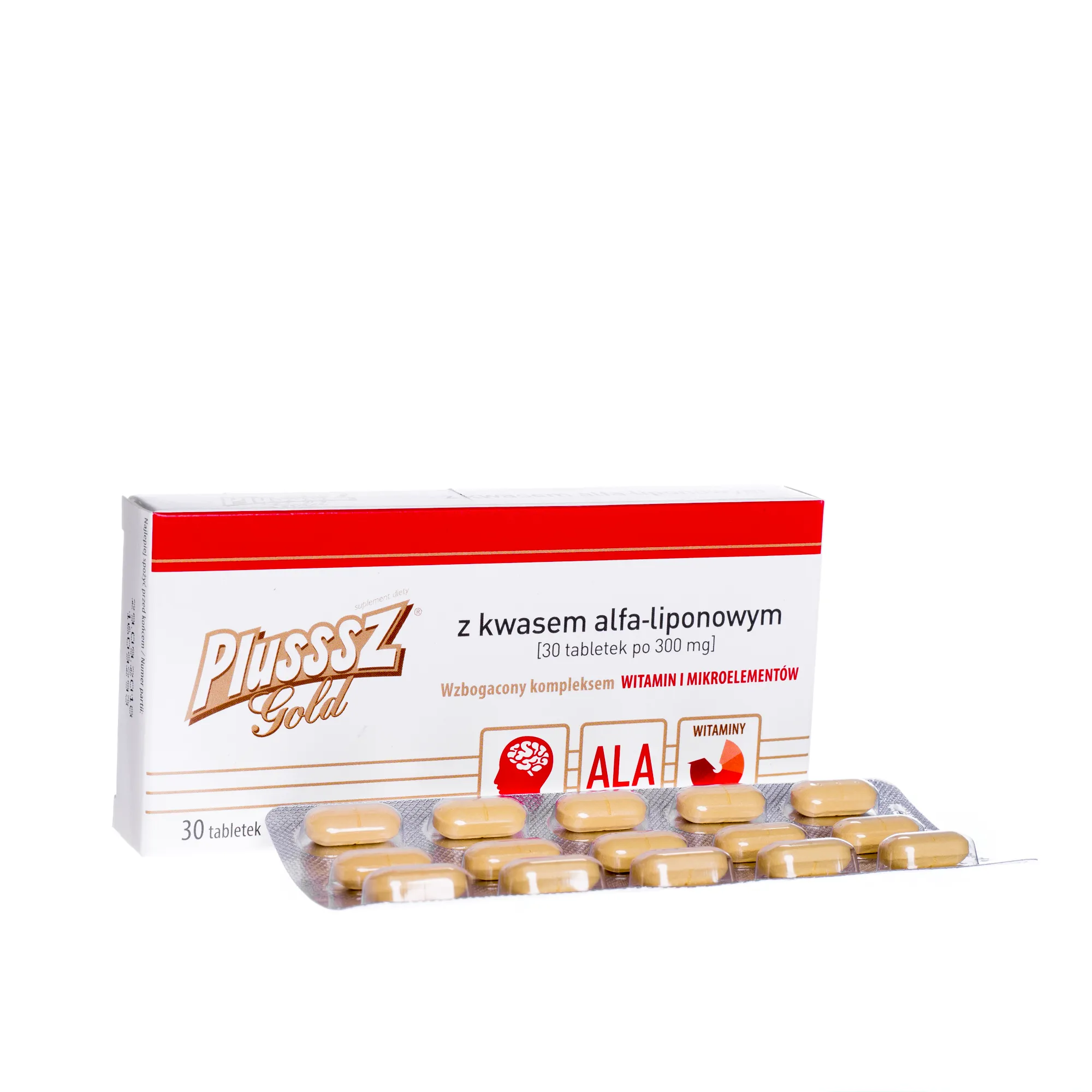 Plusssz Gold z kwasem alfa-liponowym 300 mg, 30 tabletek