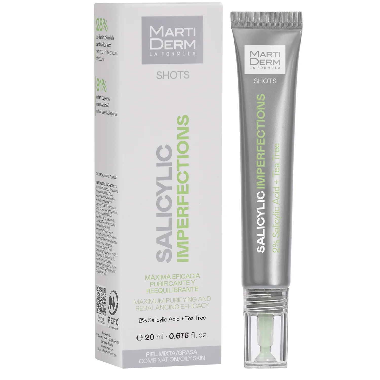 Martiderm Shots Salicylic Imperfections skoncentrowane serum do twarzy, 20 ml