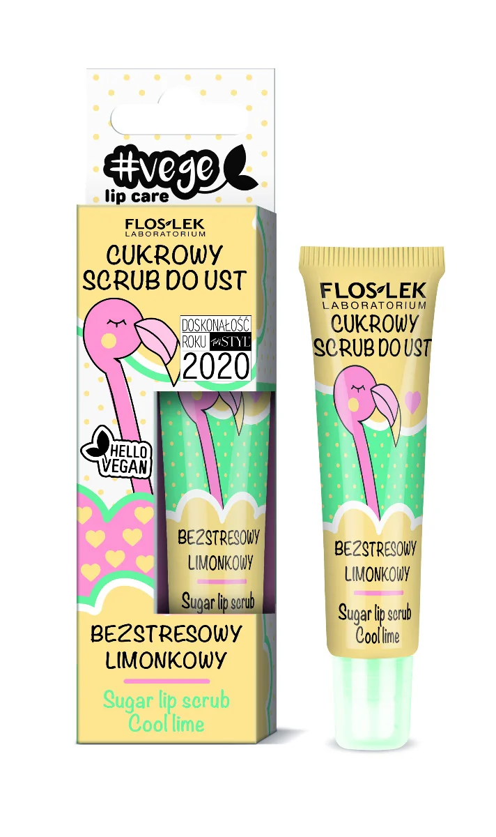 Floslek Vege Lip Care cukrowy scrub do ust bezstresowy limonkowy, 14 g