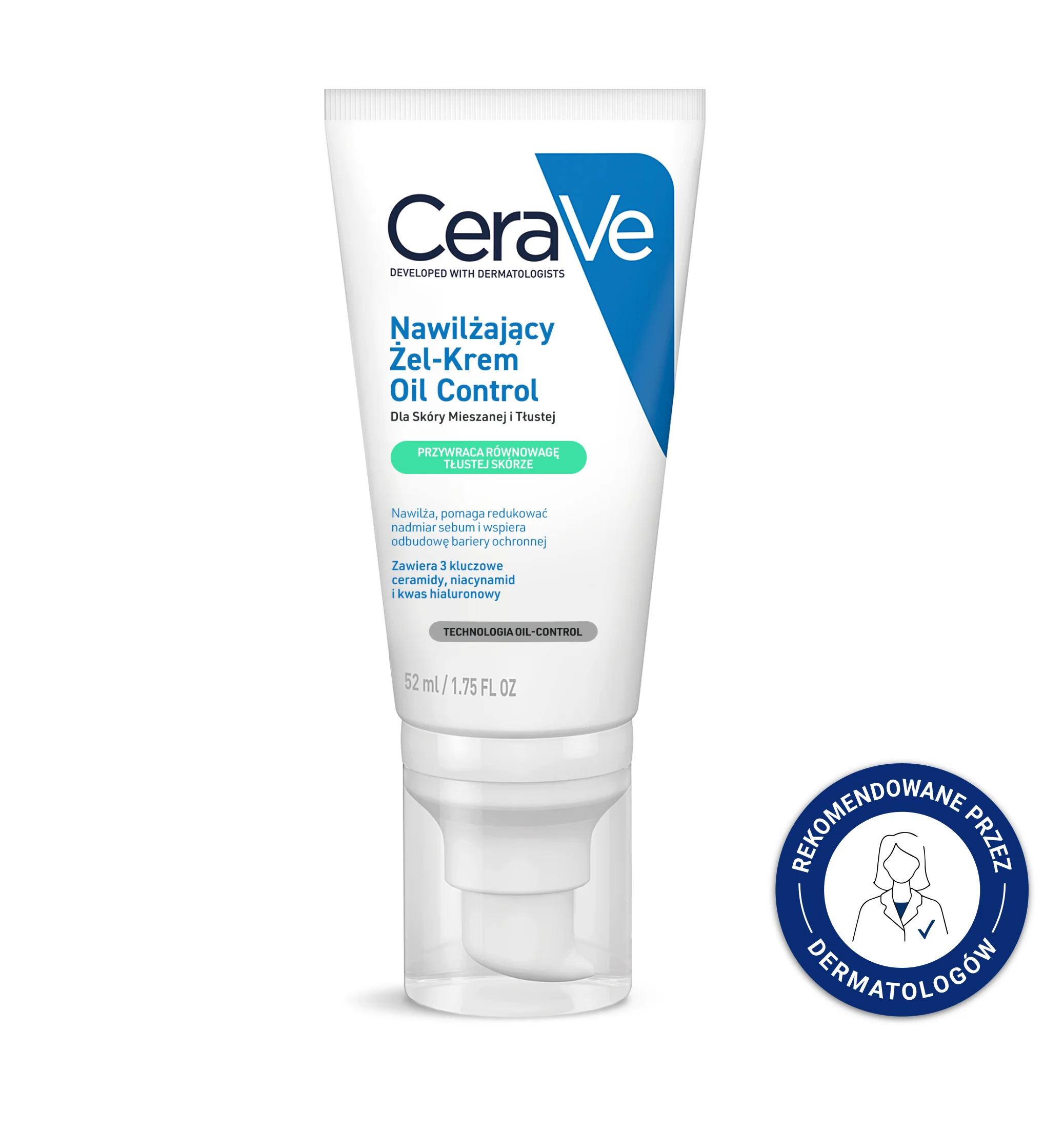 CeraVe Nawilżający Żel-Krem dla skóry mieszanej i tłustej, 52ml