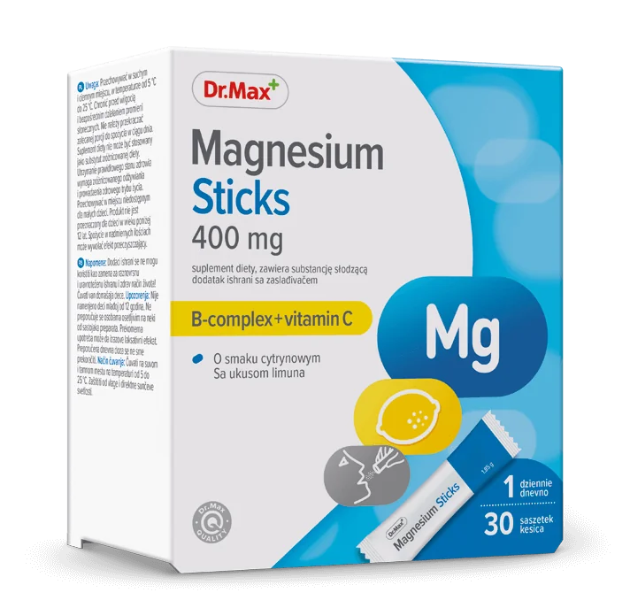 Dr.Max Magnesium Sticks 400 mg 30 saszetek o smaku cytrynowym