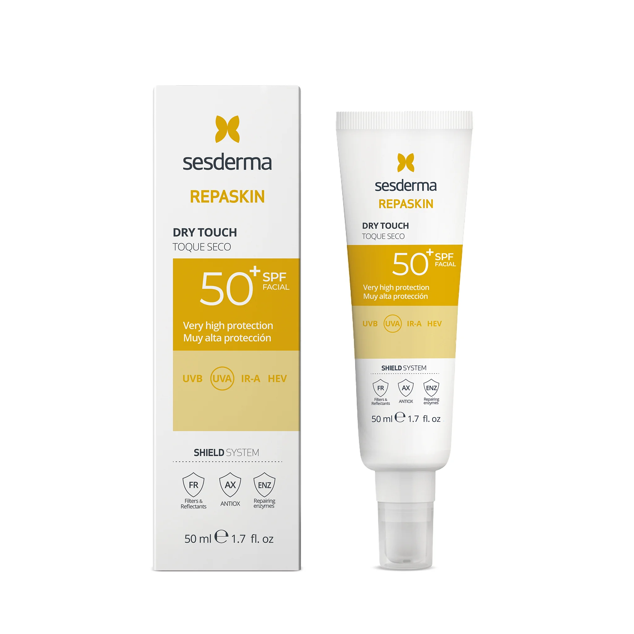 Sesderma Repaskin Dry Touch nawilżający krem ochronny SPF 50, 50 ml