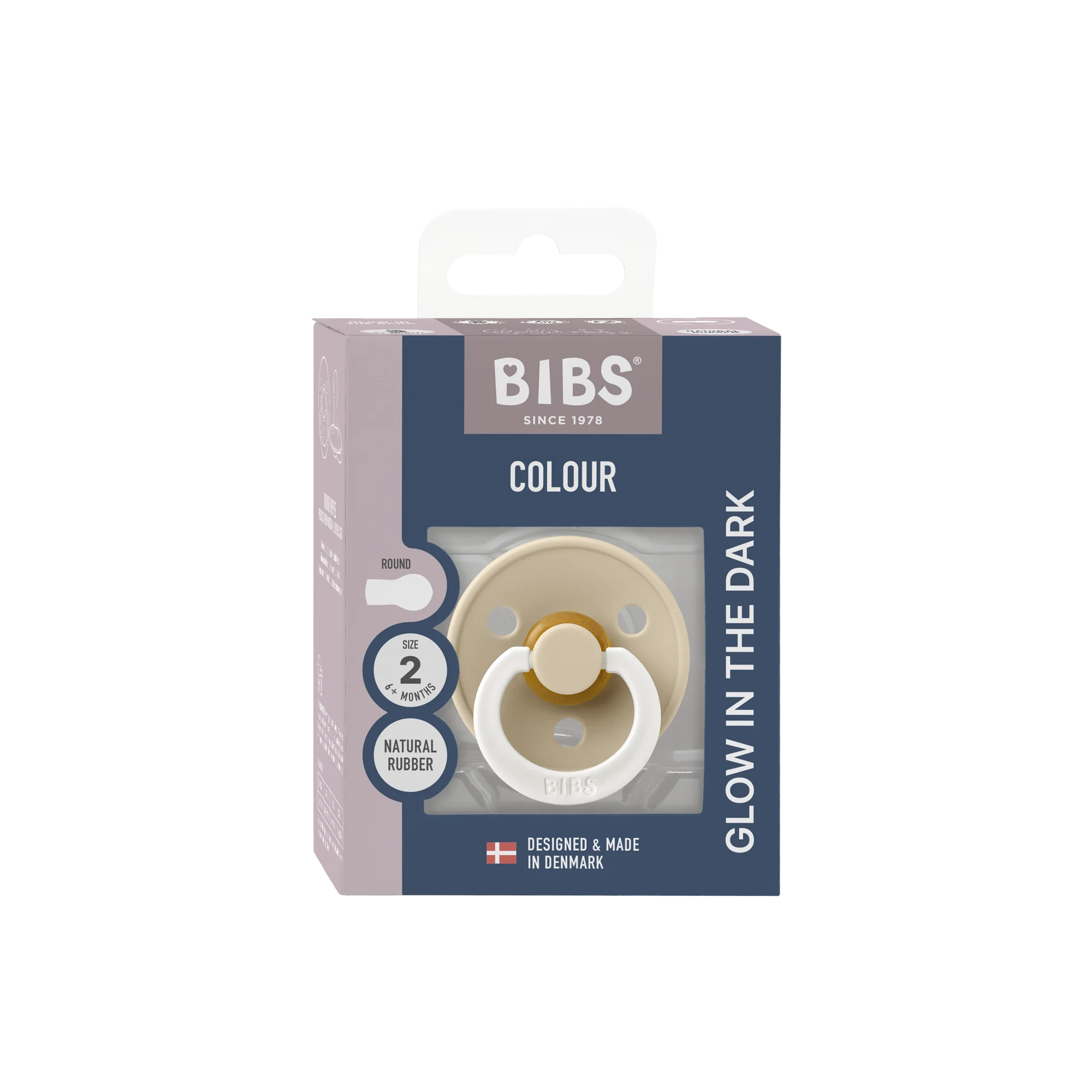 Bibs Pacifier Colour Vanilla Glow smoczek lateksowy uspokajający, 1 szt.