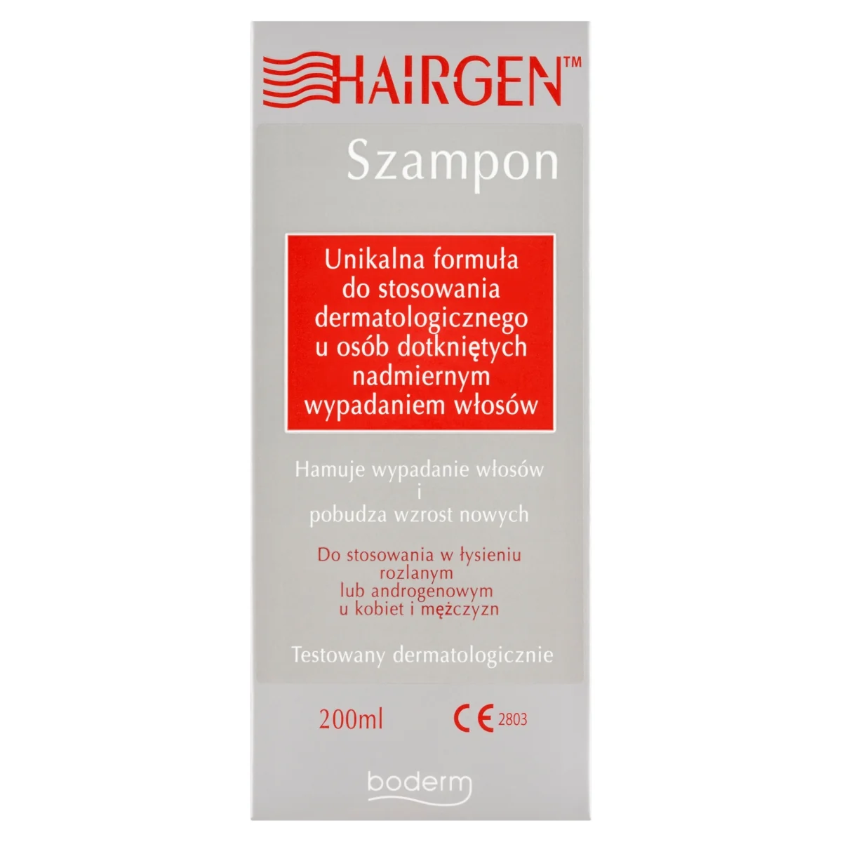 Hairgen szampon przeciw wypadaniu włosów i łysieniu androgenowemu, 200 ml