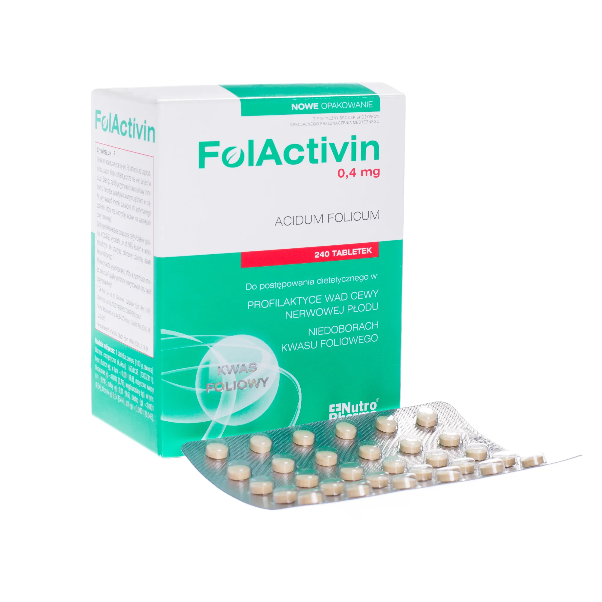 Folactivin, 0,4 mg, 240 tabletek 