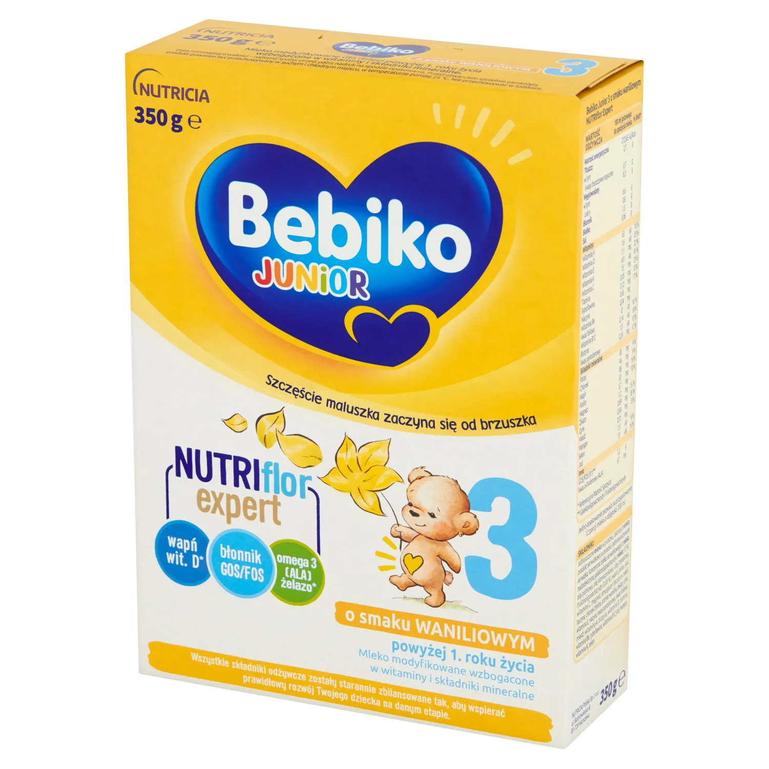 Bebiko Junior 3, mleko modyfikowane o smaku waniliowym, proszek, 350 g