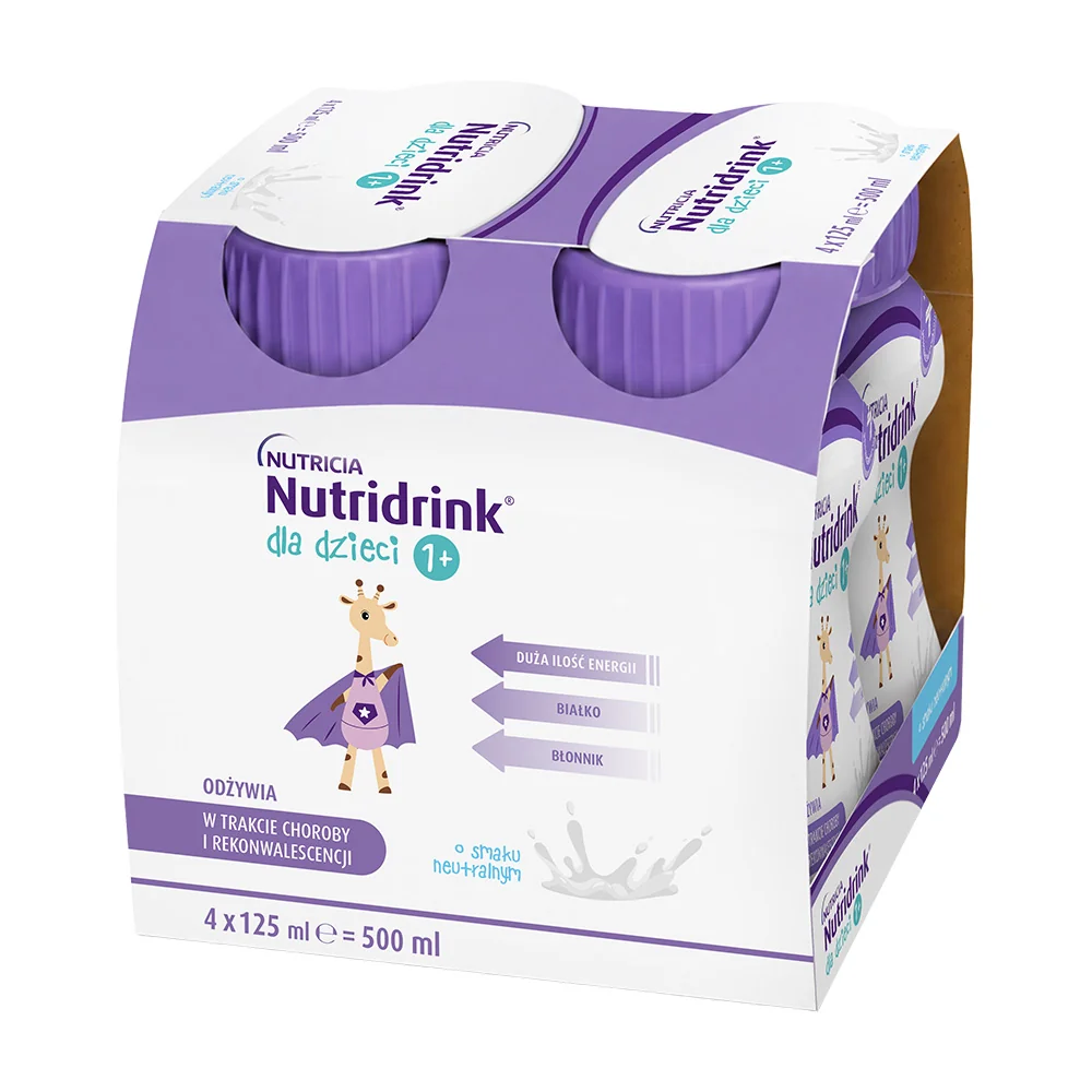 Nutridrink dla dzieci o smaku neutralnym, 4 x 125 ml