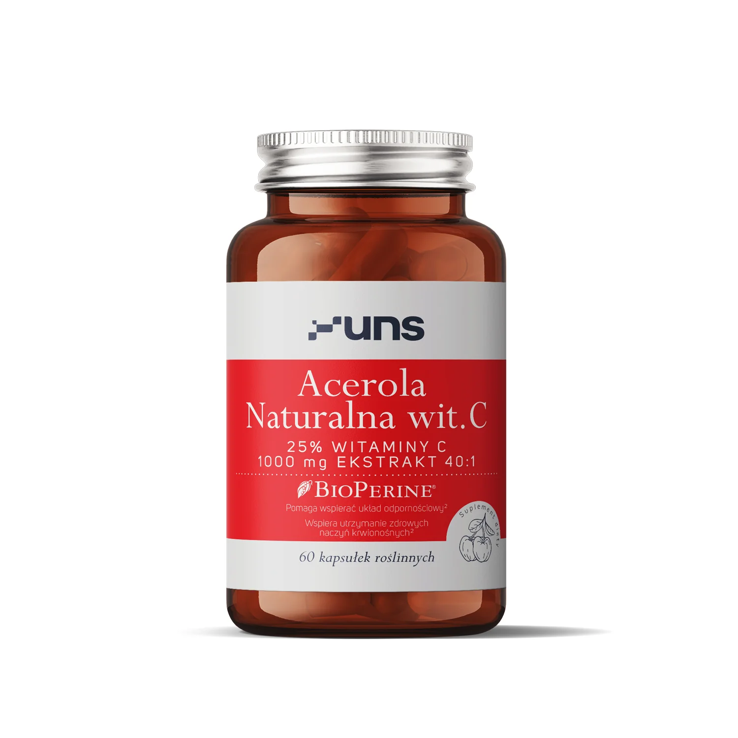 UNS Acerola Naturalna witamina C + BioPerine® 60 kapsułek wege