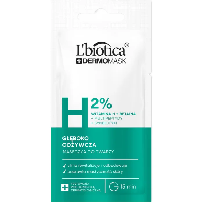 L'biotica Dermomask głęboko odżywcza maska z witaminą H, 8 ml