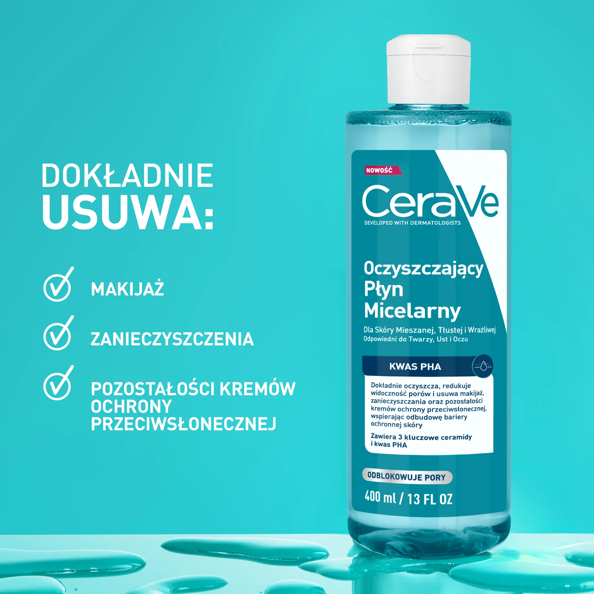 CeraVe oczyszczający płyn micelarny, 400 ml