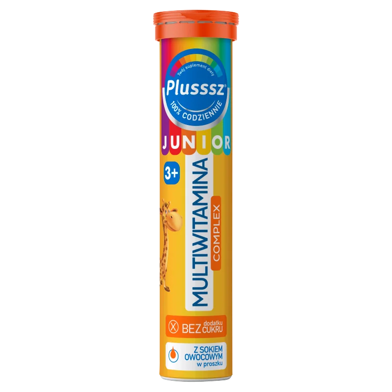 Plusssz Junior Multiwitamina Complex 20 tabletek musujących o smaku tropikalnym