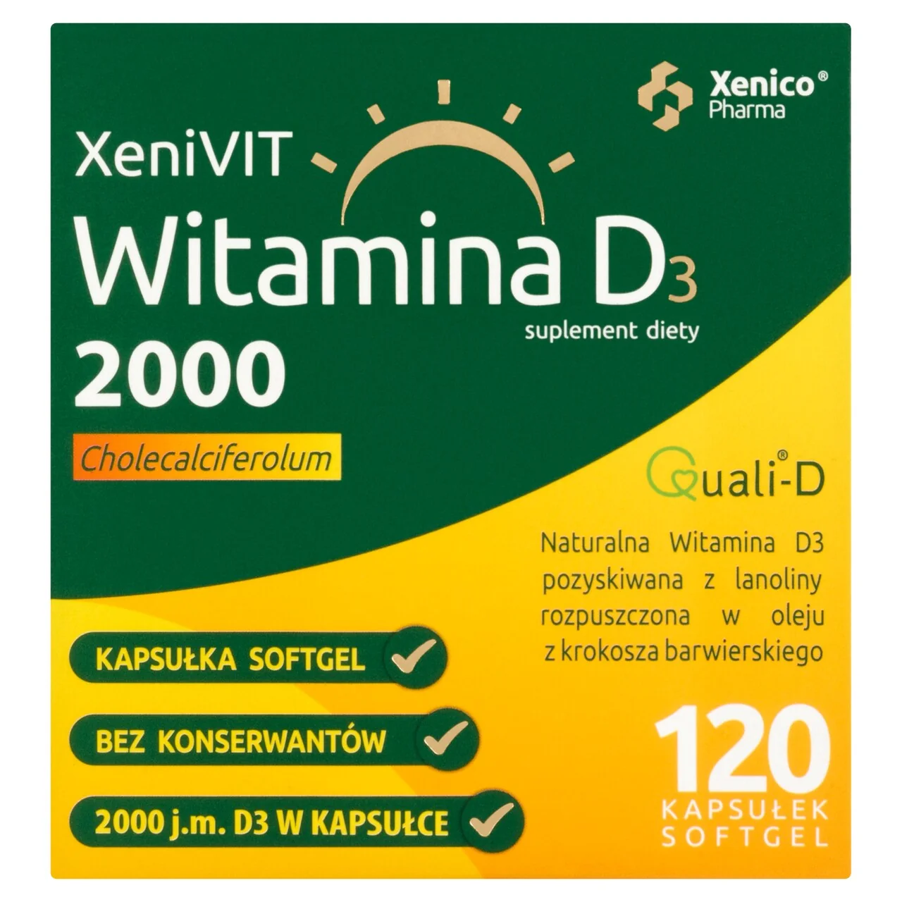 XeniVIT Witamina D 2000 120 kapsułek