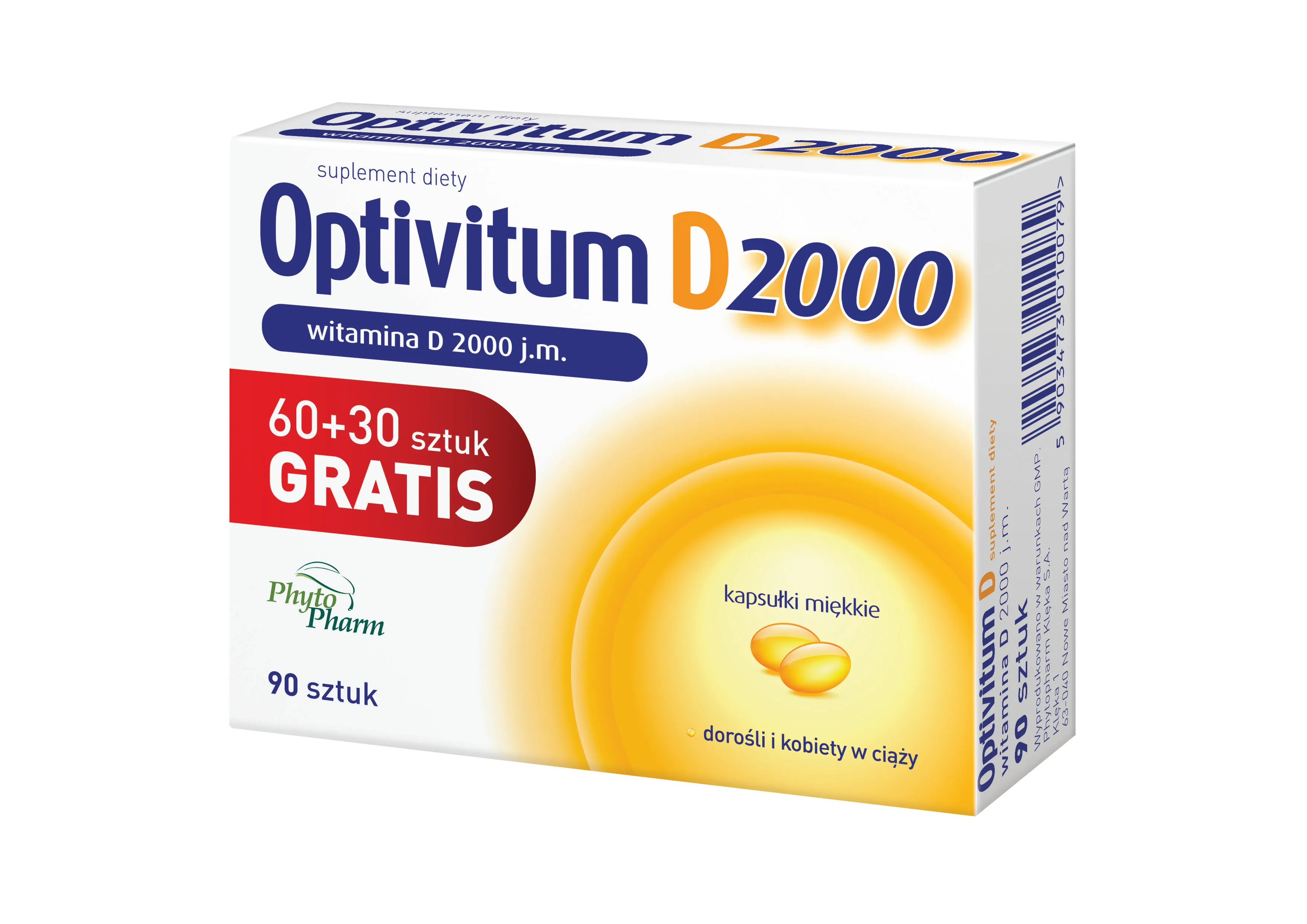 Optivitum D 2000, suplement diety, 90 kapsułek