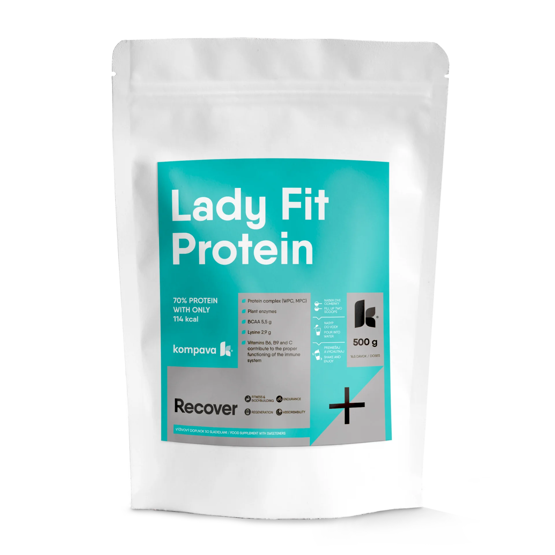 Kompava Lady Fit Protein odżywka białkowa o smaku czekolada – wiśnia, 500 g