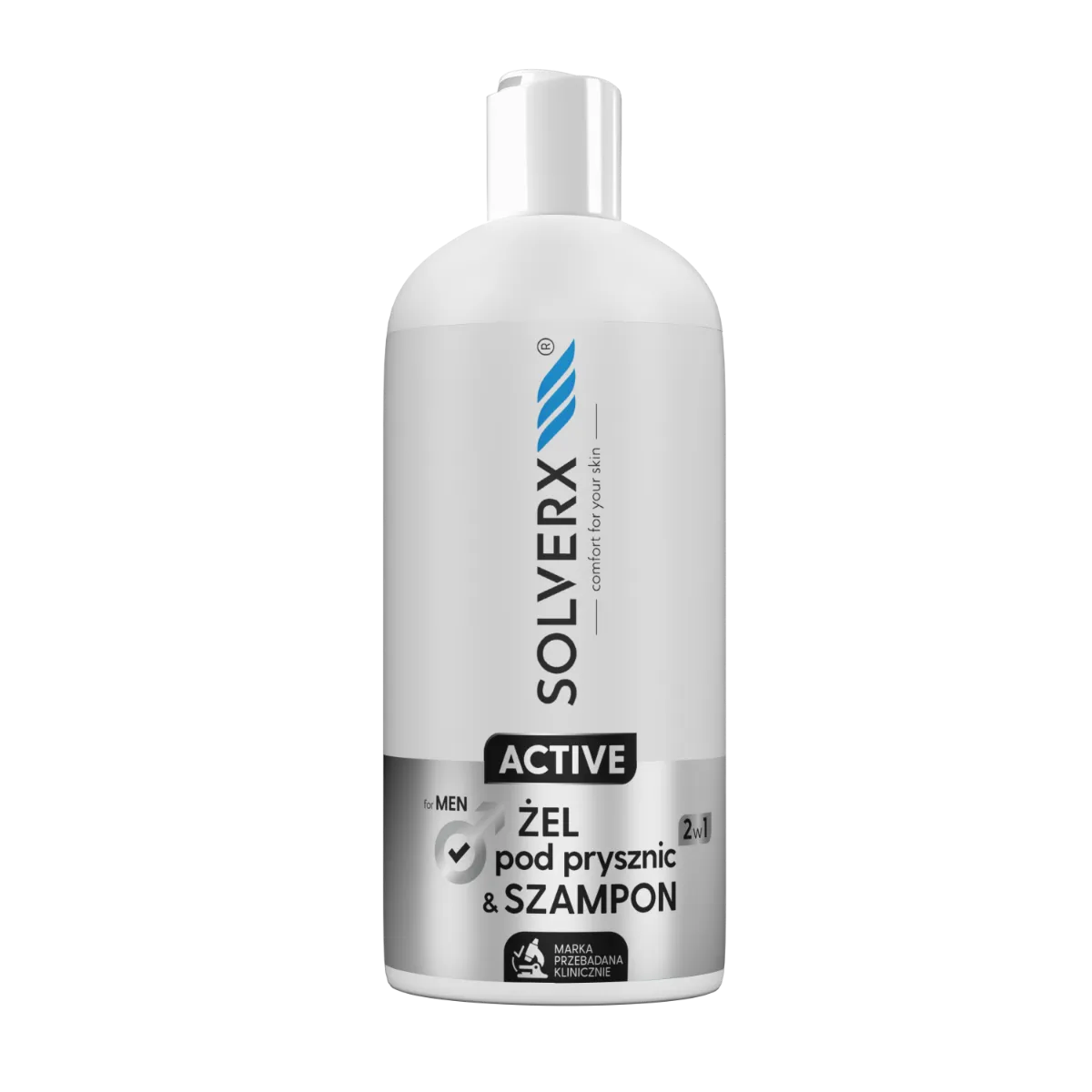 Solverx Active Men Żel & szampon 2w1, 400 ml